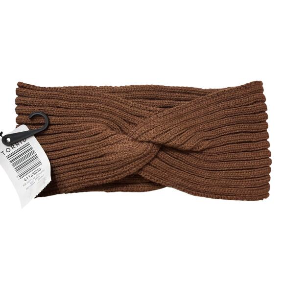 Torrid Women's Root Beer Brown Rib Knit Ear Warmers One Size Brand New - Picture 1 of 6